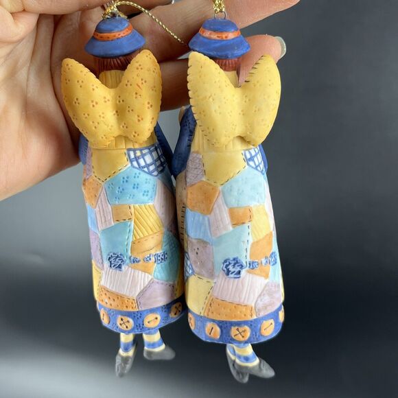 Christmas Angel Bell Ornaments Lang & Wise 1998 Ellen Stouffer Set of 4 First ED - Picture 11 of 16